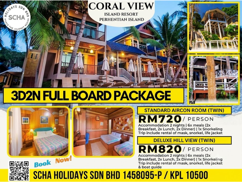 3D2N Coral View Island Resort, Perhentian Island