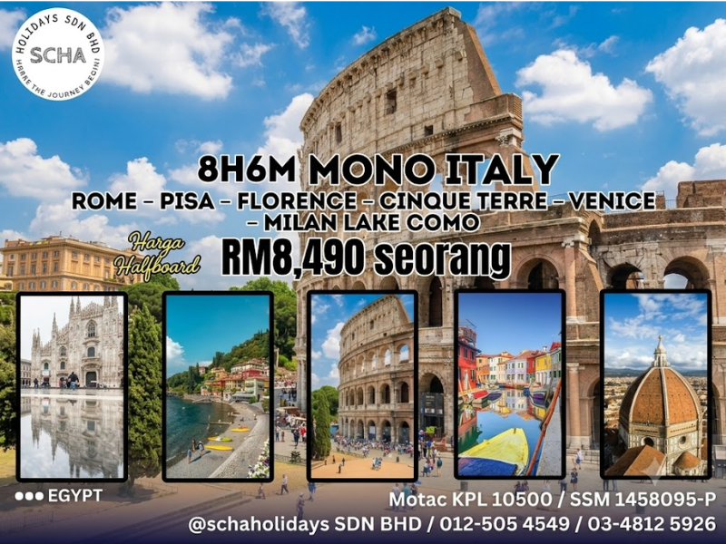 8D6N Mono Italy Tour