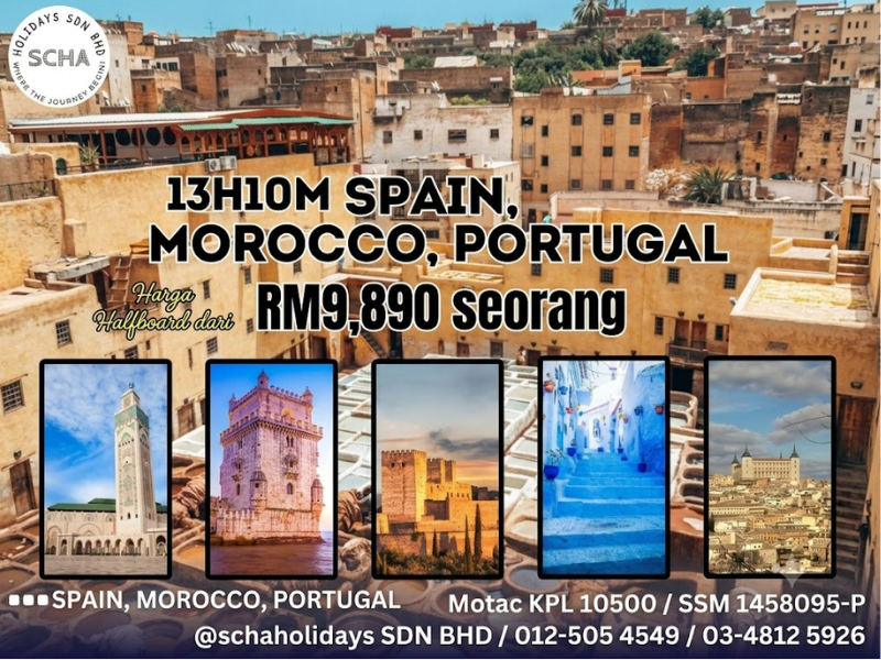 13D10N Spain, Morocco & Portugal Tour