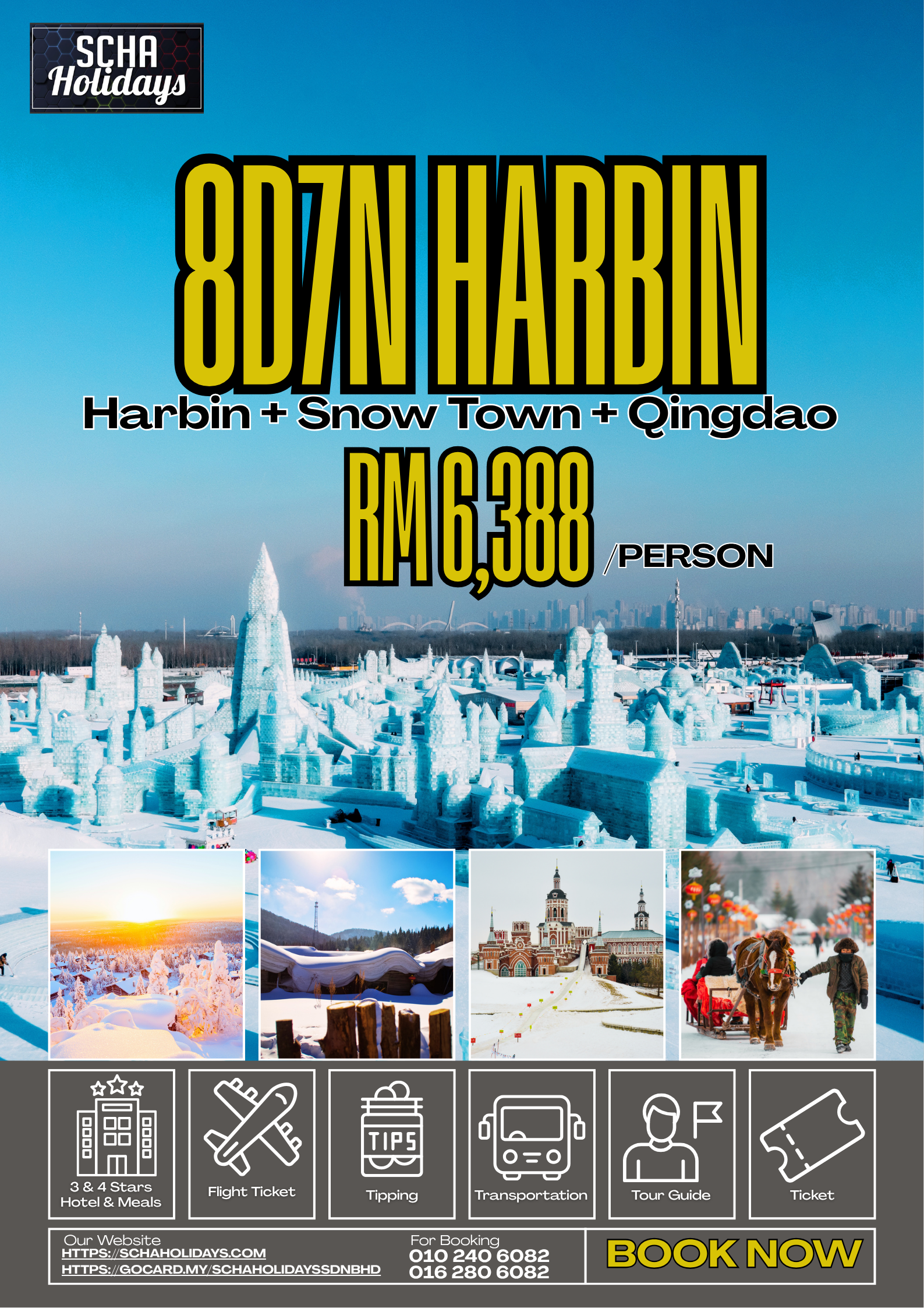 8D7N Harbin Snow Town + Qingdao China Tour