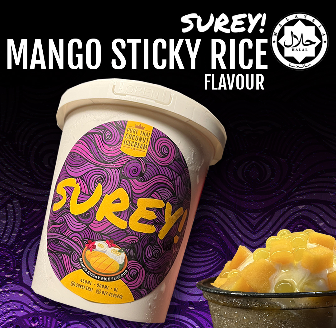 Surey! Coconut Icecream - Mango Sticky Rice 0.5liter Tub